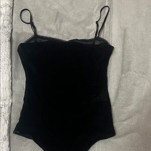 Zara Black Velvet Bodysuit